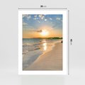 Plakat bez ramy 30x40 - Zachód słońca na plaży - plaża, zachód