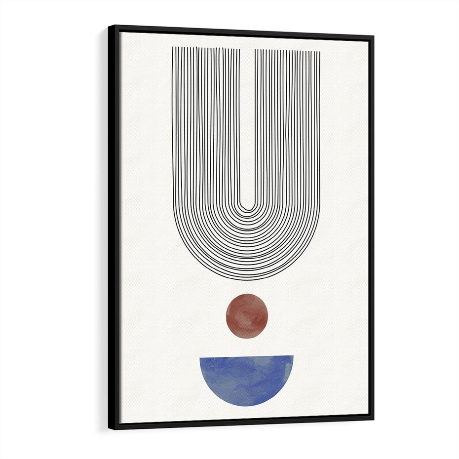 Obraz w ramie 70x100 - Rozplątane Wibracje - nowoczesny plakat, styl midcentury - rama czarna