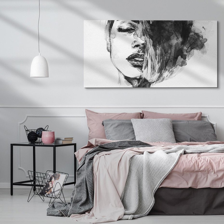 Obraz na płótnie 120x60 - Kobieta w akwareli - kobieta, akwarela