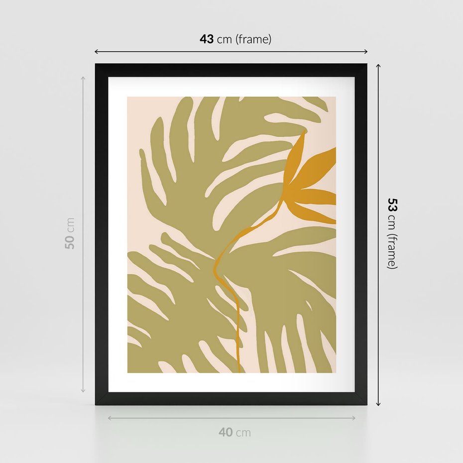 Plakat w ramie 40x50 - Konturem Zmiękczane - minimalistyczny obraz, nowoczesny - rama czarna