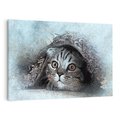 Obraz na płótnie 70x50 - Kot w abstrakcyjnym otoczeniu - kot, sztuka