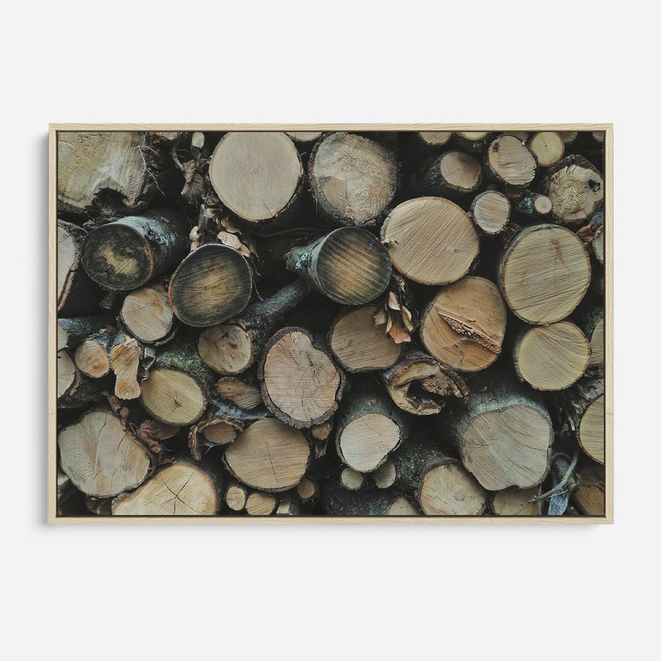 Obraz w ramie 70x50 - Bliskość Natury - drewno, las - rama drewno