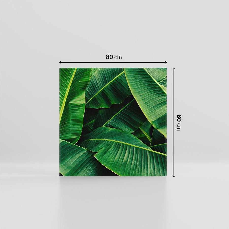 Obraz na płótnie 80x80 - Zaklęta roślinna ekspresja - liście bananowca, gęsto ułożone