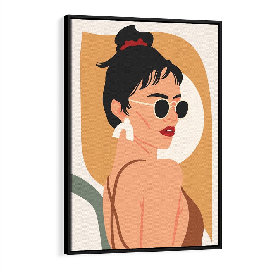 Obraz w ramie 70x100 - Kobieca Przenikliwość - nowoczesny plakat, styl retro - rama czarna