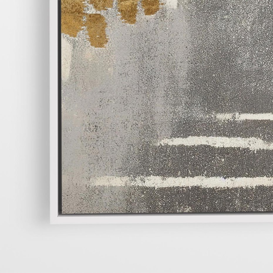 Obraz w ramie 80x80 - Malowane impresje zmysłów - abstrakcyjne plamy, linie - rama biała