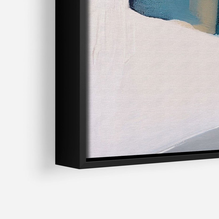 Obraz w ramie 50x70 - Turkusowe Maźnięcia - obraz, abstrakcja - rama czarna