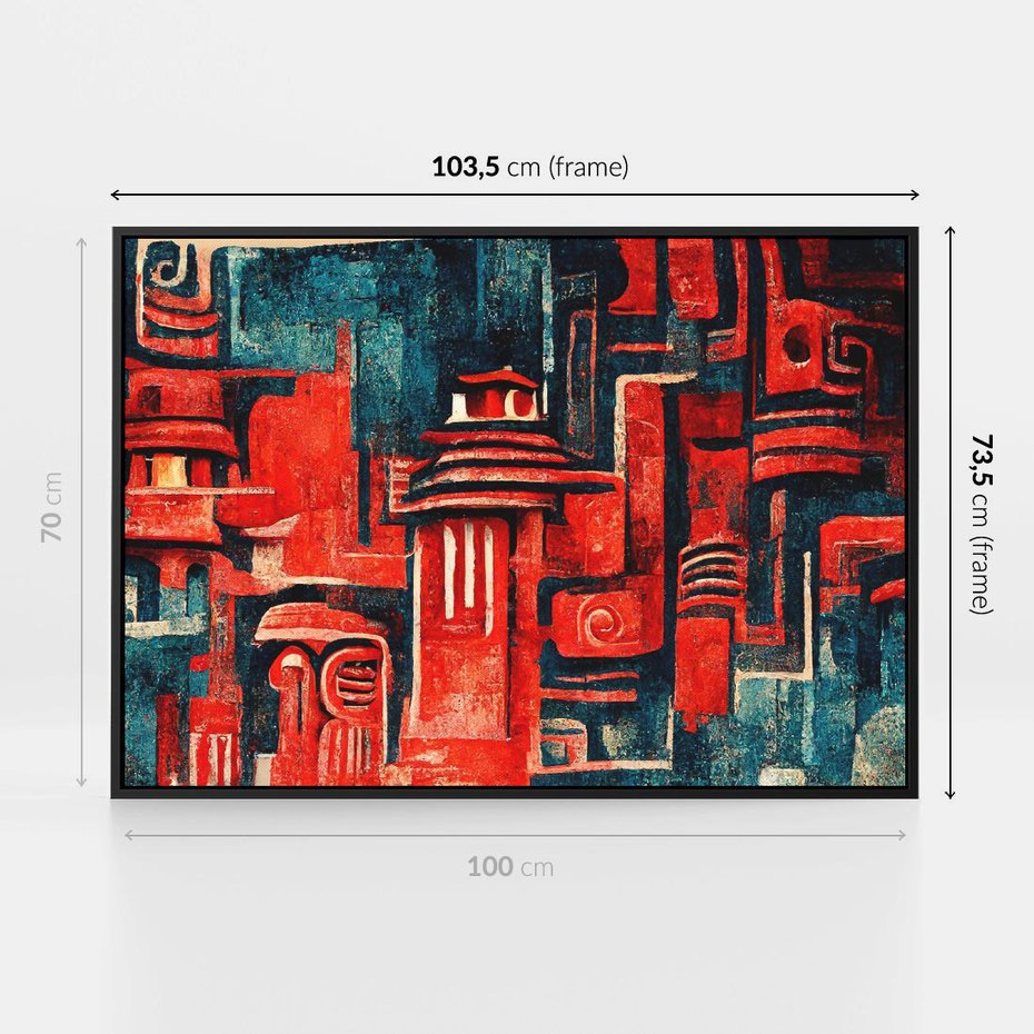 Obraz w ramie 100x70 - Mistyka Wschodnich Światów - orientalna sztuka, nawiązanie do Japonii - rama czarna