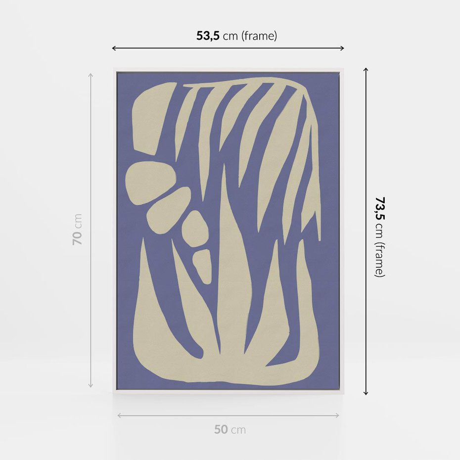 Obraz w ramie 50x70 - Kształty Niewidzialnych Granic - abstrakcyjna sztuka, skandynawski styl - rama biała