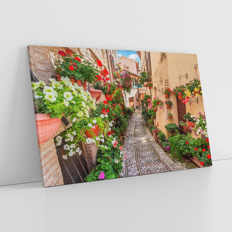 Obraz na płótnie 100x70 - miasto w kolorach - uliczka, miasto