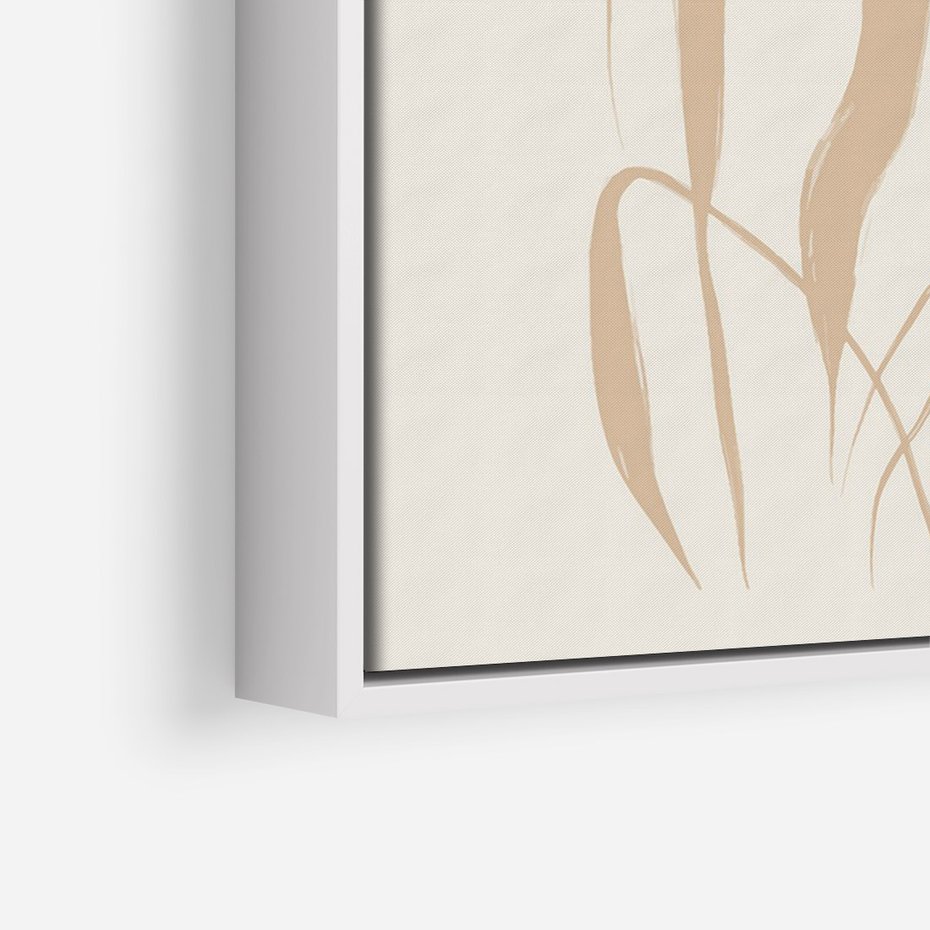 Obraz w ramie 80x120 - Formy Nowoczesności - minimalistyczny plakat, liście palmy - rama biała