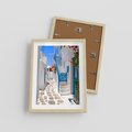 Plakat w ramie 30x40 - Santorini: urok Grecji - Santorini, Grecja - rama drewno