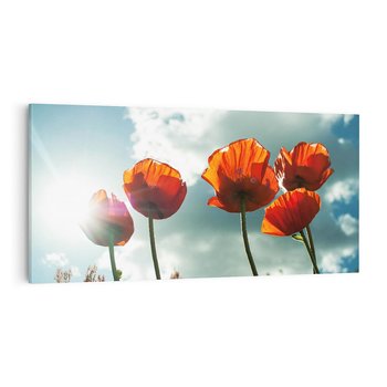Obraz na płótnie 120x60 - Kwiaty pod niebem: piękno natury - kwiaty, niebo