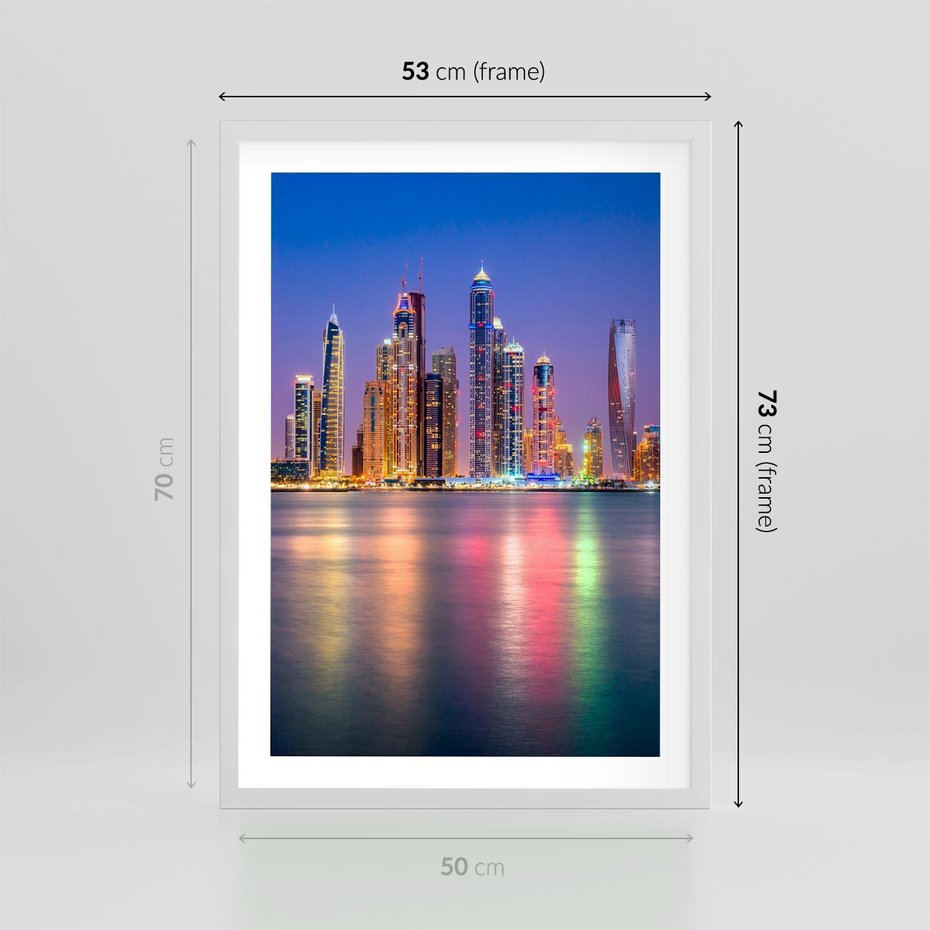 Plakat w ramie 50x70 - Nowy Jork: pulsujące miasto - Nowy Jork, miasto - rama biała