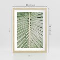 Plakat w ramie 30x40 - Jasna Zieleń Palmy - liść palmy, zbliżenie - rama drewno