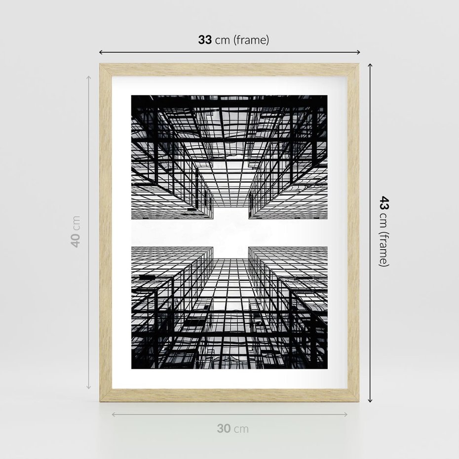 Plakat w ramie 30x40 - Czar i Wielkość - wieżowce, architektura - rama drewno