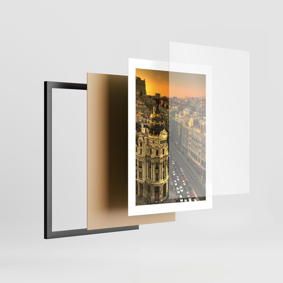 Plakat w ramie 30x40 - Miasto Metropolii - miasto, metropolia - rama czarna