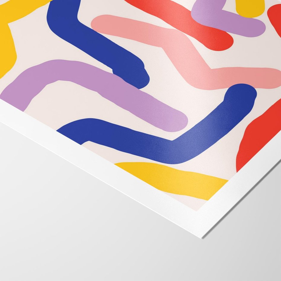 Plakat bez ramy 21x30 - Abstrakcyjne Dialogi - abstrakcyjny kolorowy obraz, kolorowe linie