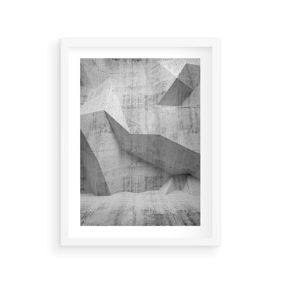 Plakat w ramie 30x40 - Geometryczna harmonia sztuki - geometria, sztuka - rama biała
