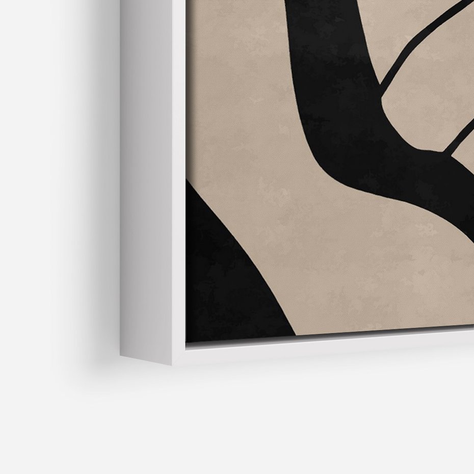 Obraz w ramie 80x120 - Obce Wariacje - abstrakcyjne linie, mroczny plakat - rama biała