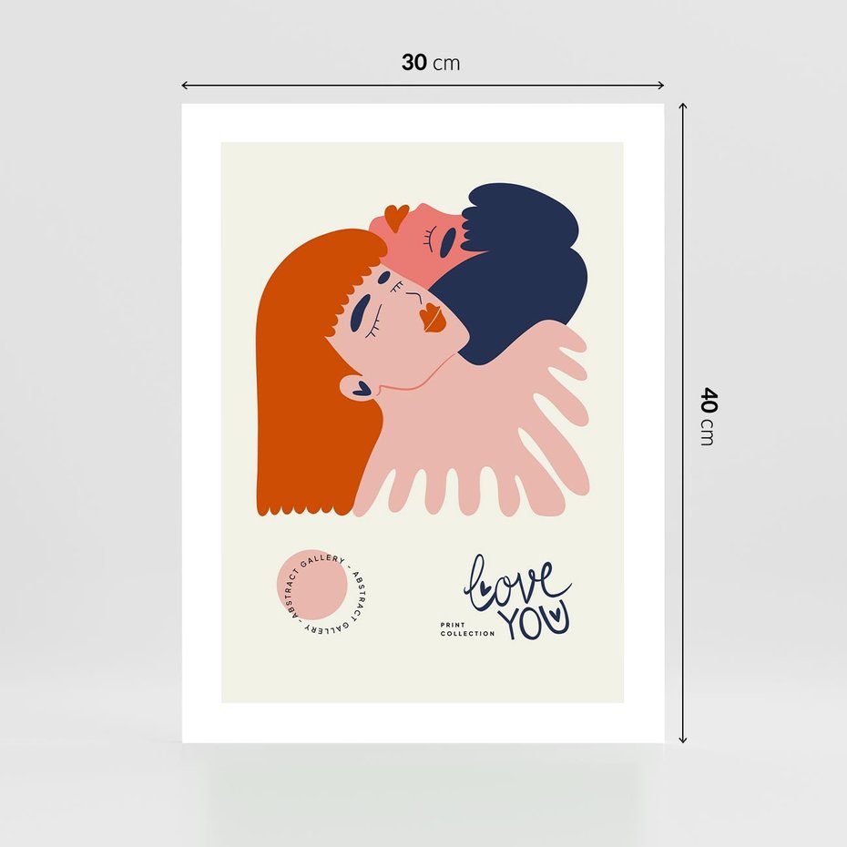 Plakat bez ramy 30x40 - Rondo melancholii - para zakochanych, graficzny obraz