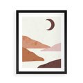 Plakat w ramie 40x50 - Księżycowa Refleksja - nowoczesna sztuka, góry - rama czarna