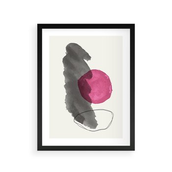 Plakat w ramie 40x50 - Bezczasowe Rytmy - abstrakcyjne nieregularne plamy, czarny - rama czarna