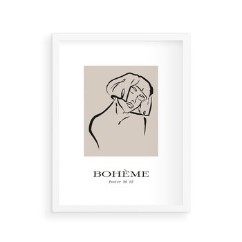 Plakat w ramie 50x70 - Echa Nieznanych Konturów - boho plakat, typografia - rama biała