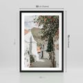 Plakat w ramie 50x70 - Południe Europy - śródziemnomorski krajobraz, uliczka we włoszech - rama czarna