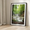Plakat w ramie 30x40 - Plączący się strumień - rzeka, strumień - rama czarna