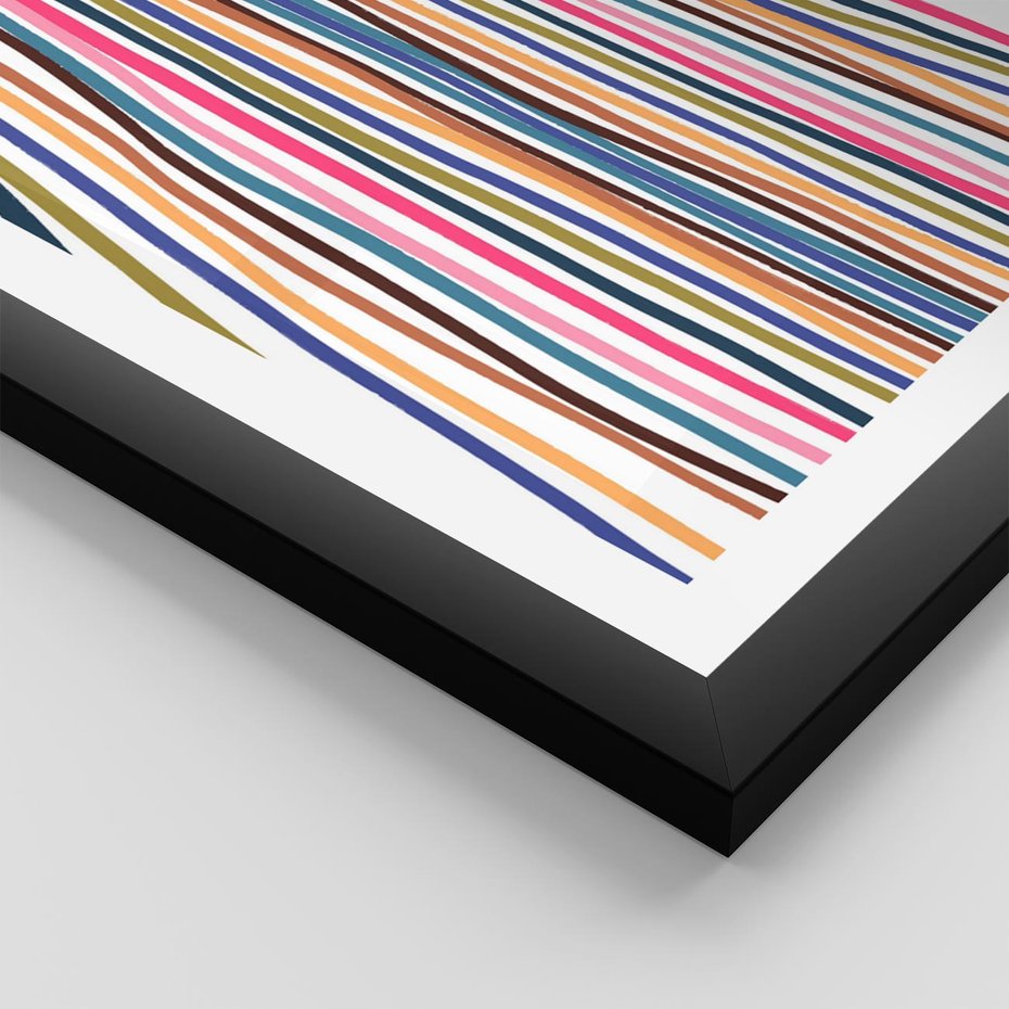 Plakat w ramie 30x40 - Energetyczne Nurtujące - kolorowe wzory, tęczowe żywe kolory - rama czarna