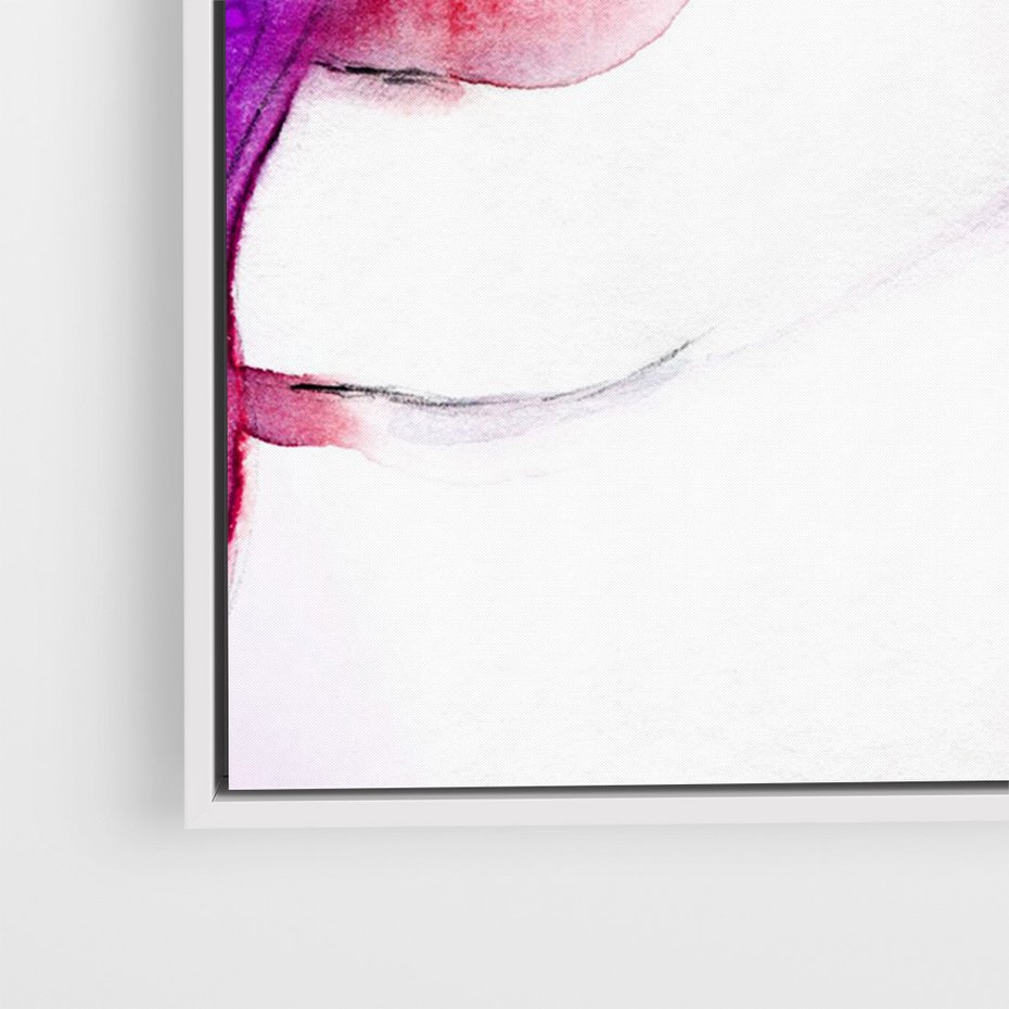 Obraz w ramie 70x100 - Kobieta Twarz Abstrakcja - kobieta, twarz - rama biała