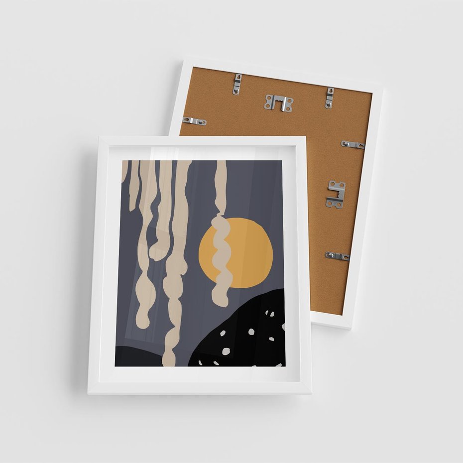 Plakat w ramie 40x50 - Intrygujący Mrok - ciemny, mroczny plakat - rama biała