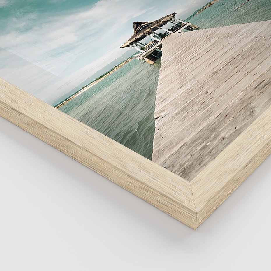 Zestaw obrazy w ramie 30x40 galeria - Plaża, palmy, hawaje, morze - rama drewno