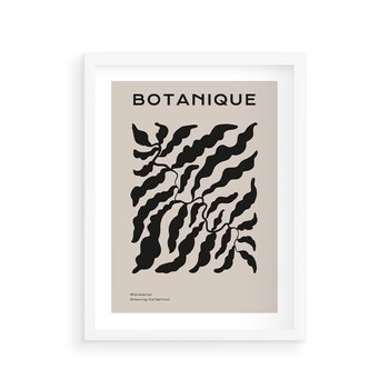 Plakat w ramie 50x70 - Księga Odbić - abstrakcyjne liśćie, roślinne motywy - rama biała