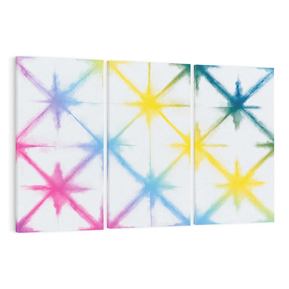 Obraz na płótnie 120x80 - Wibracje podświadomego hałasu - tęczowe kolorowe plamy, wybuchy