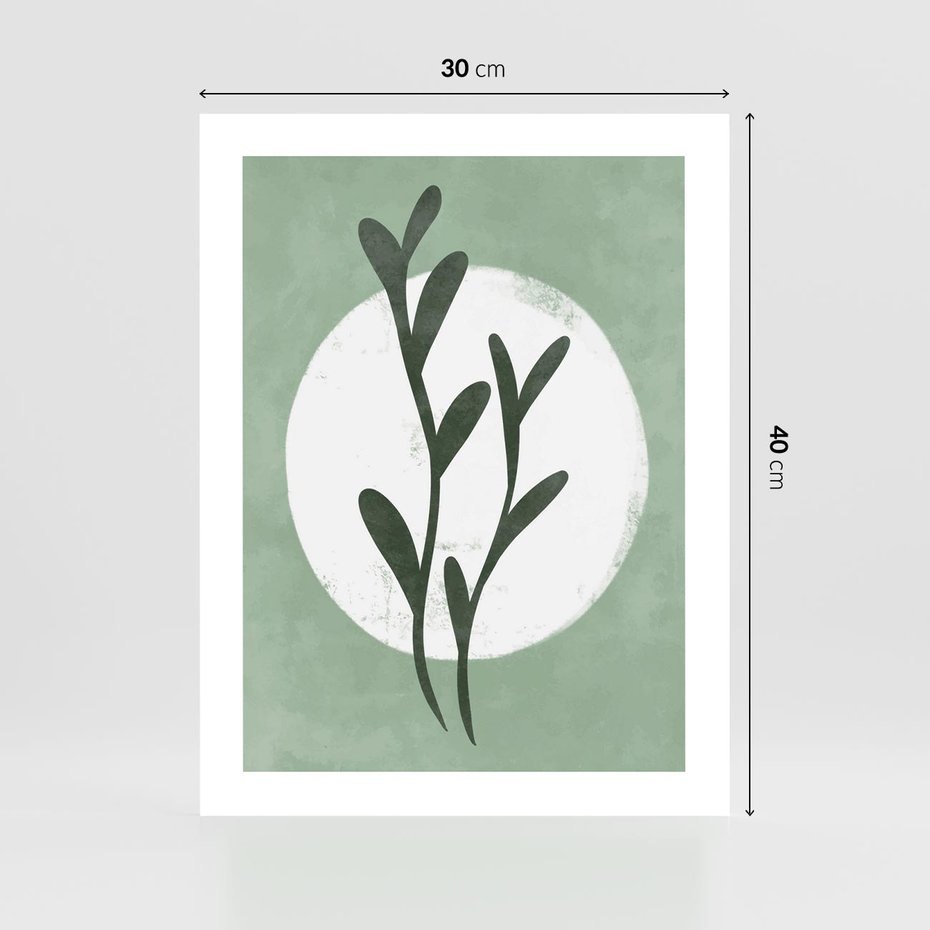 Plakat bez ramy 30x40 - Kształty Zielonego Ukojenia - zielony plakat, roślinne motywy