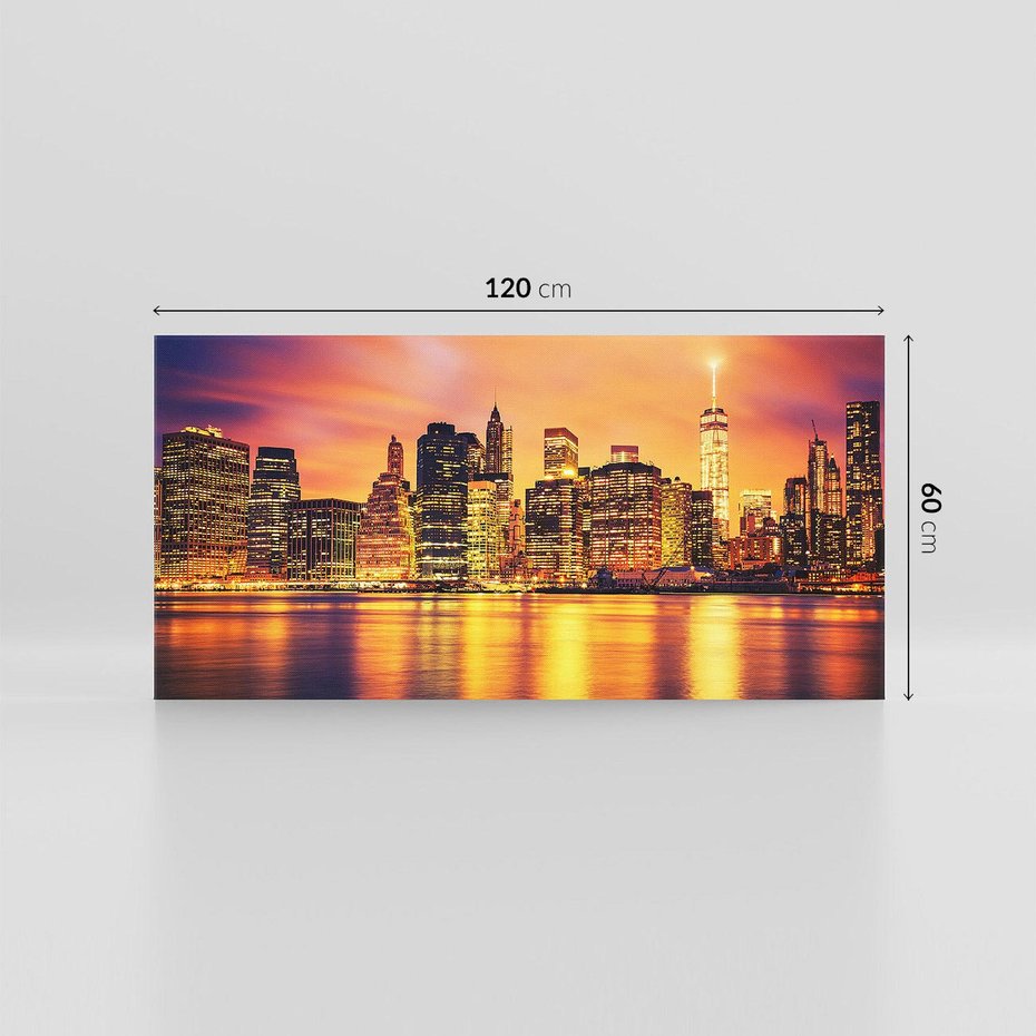 Obraz na płótnie 120x60 - Zachód słońca w Nowym Jorku - Nowy Jork, zachód