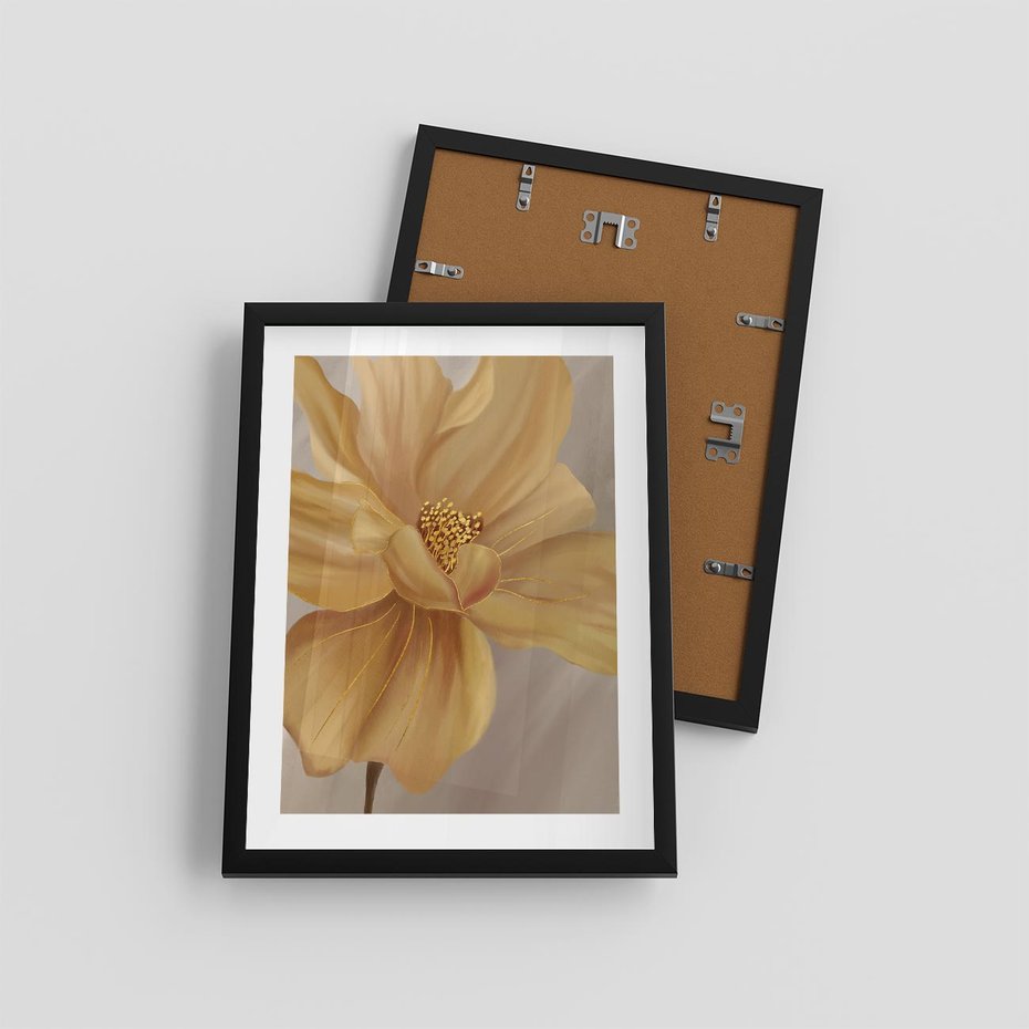 Plakat w ramie 30x40 - Kwiaty malowane olejem - eksplozja kolorów - kwiaty, malowane - rama czarna