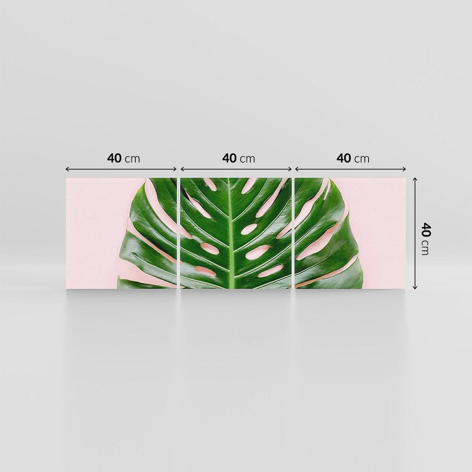 Obraz na płótnie 120x40 - Egzotyczna Roślinność - liście, monstera