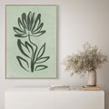 Obraz w ramie 80x120 - Zieleń Wyjątkowego Ukojenia - zielona abstrakcja, zgaszona zieleń - rama drewno