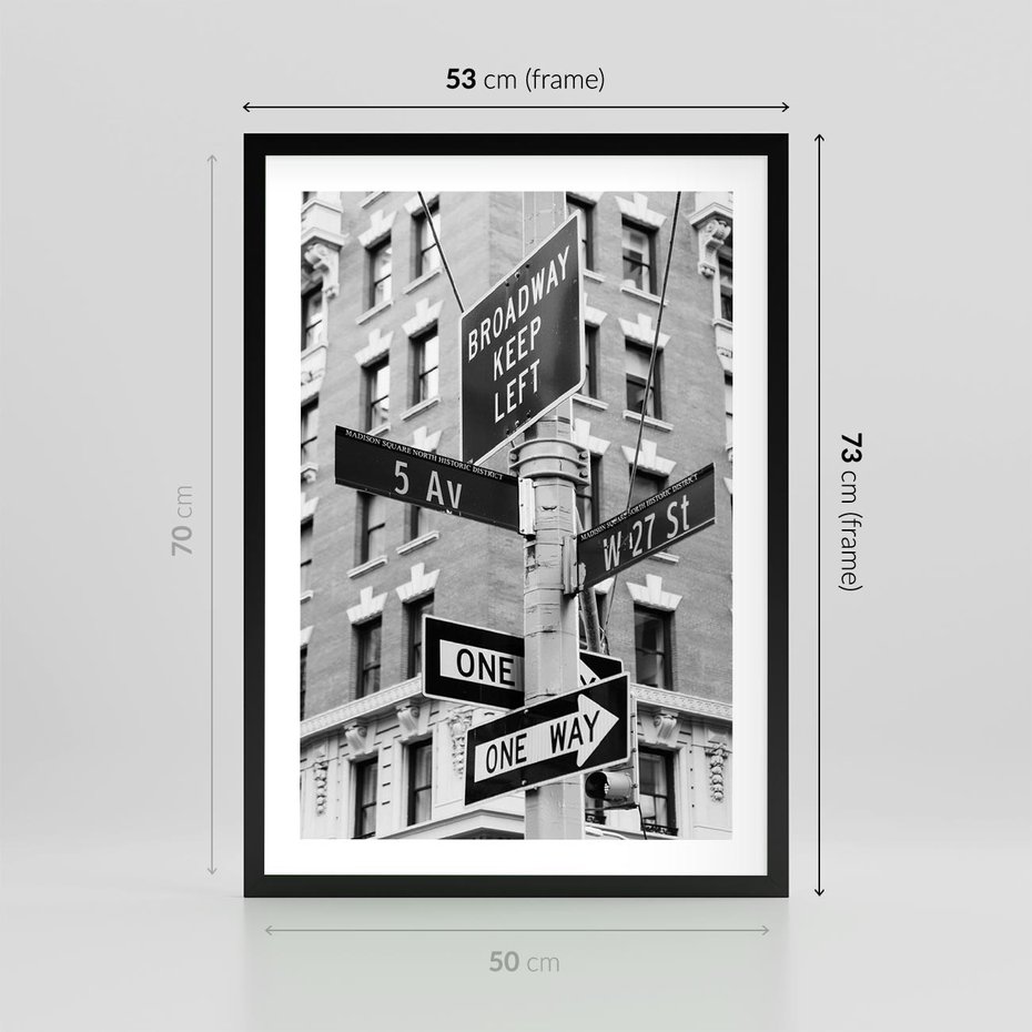 Plakat w ramie 50x70 - Nowojorska Droga - nowy jork, fotografia - rama czarna