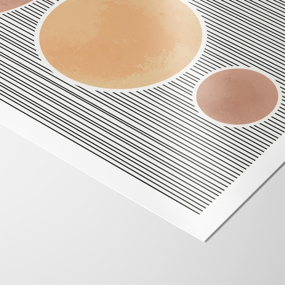 Plakat bez ramy 50x70 - Taniec Linii - abstrakcyjna nowoczesna sztuka, koła okręgi