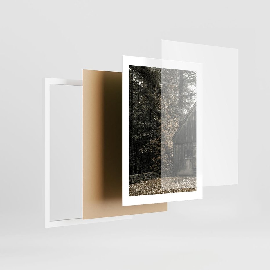 Plakat w ramie 30x40 - Dom w Lesie - chatka w lesie, górski domek - rama biała