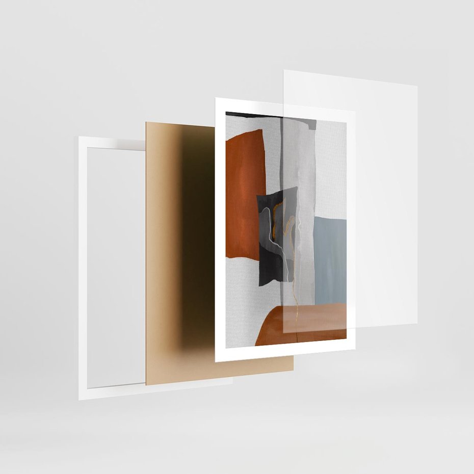 Plakat w ramie 50x70 - Nowoczesna geometria - nowoczesny, geometryczny - rama biała