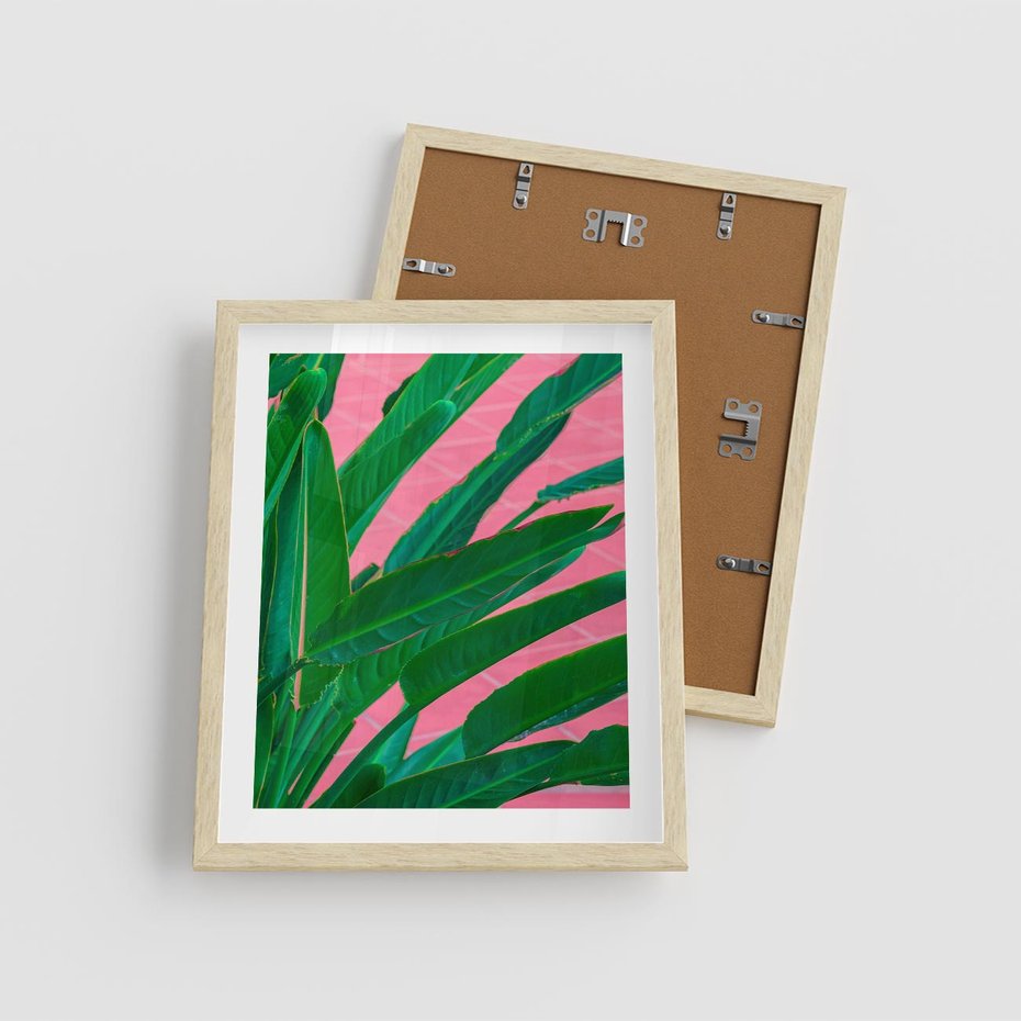 Plakat w ramie 40x50 - Odezwij się do przeszłości - liście, retro - rama drewno