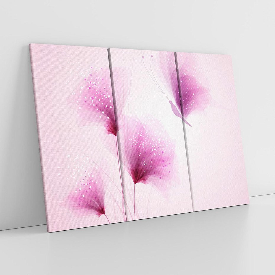 Obraz na płótnie 120x80 - Akwarelowe Kwiaty w Pastelach - kwiaty, akwarelowe