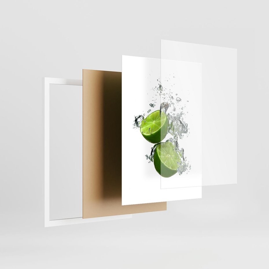 Plakat w ramie 30x40 - Kwaskowata moc limonki i cytryny - limonka, cytryna - rama biała