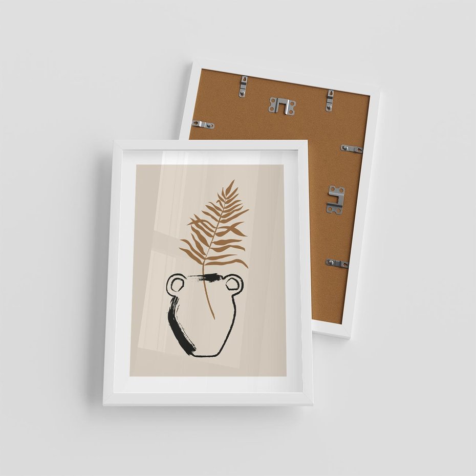 Plakat w ramie 30x40 - Wewnętrzne Opowieści - boho, nowoczesna sztuka - rama biała