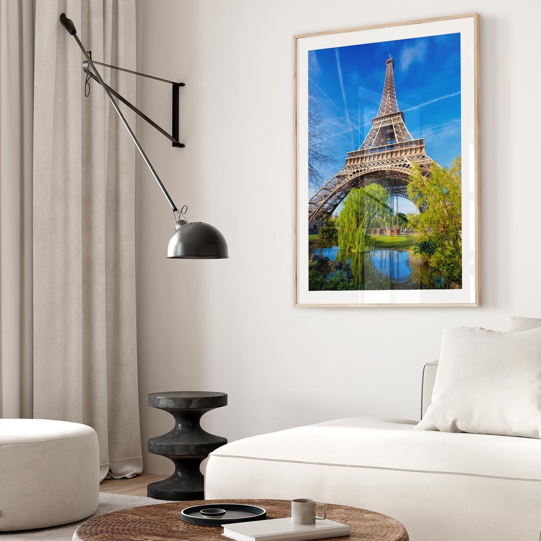 Plakat w ramie 40x50 - Wieża Eiffla w Paryżu - Eiffla, Paryż - rama drewno