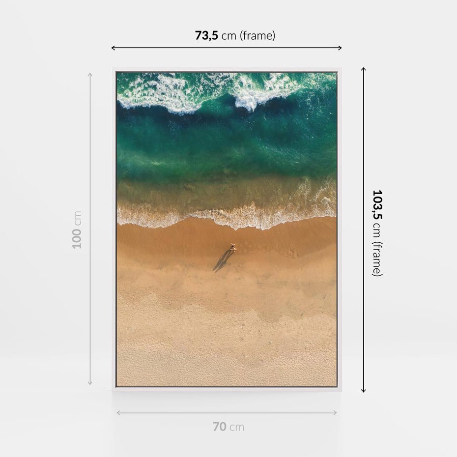 Obraz w ramie 70x100 - Oaza Relaksu - plaża, morze - rama biała